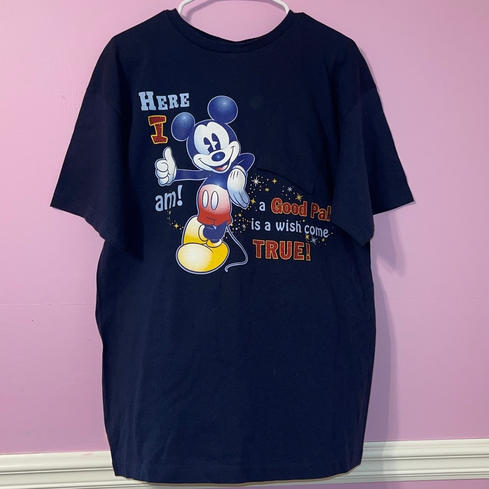 Rare NEW Jerry Leigh Disney Mickey Mouse T shirt top blue pocket y2k vintage